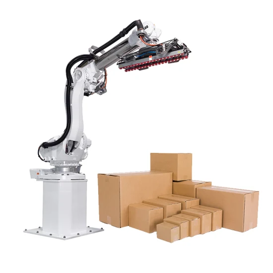 Industrielle maßgeschneiderte Verpackungspalettierungsmaschine, elektrischer Roboterpalettierer für Lebensmittel, elektronische Konsumgüter, Apothekenindustrie